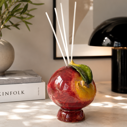 Italian Ceramic Apple Reed Diffuser 3.7" - Capodimonte | Made in Campania