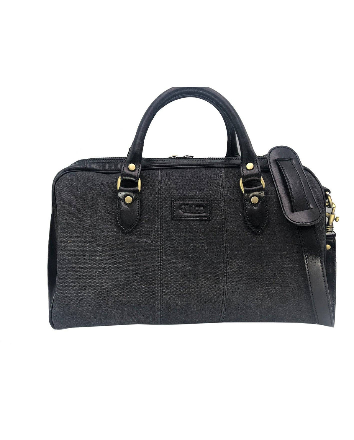 Men's Hand Buffered Leather and Canvas Travel Bag | Made in Tuscany
