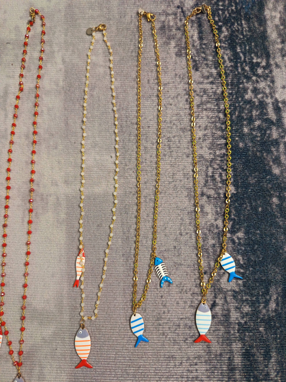Women's Steel Necklace with Enamel Fish | Made in Lazio
