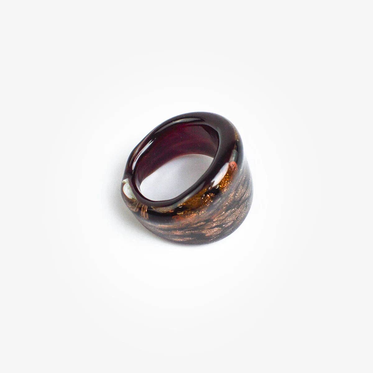 Flat Avventurina Murano Glass Ring | Made in Venice