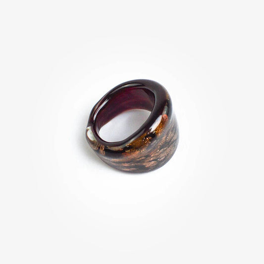 Flat Avventurina Murano Glass Ring | Made in Venice