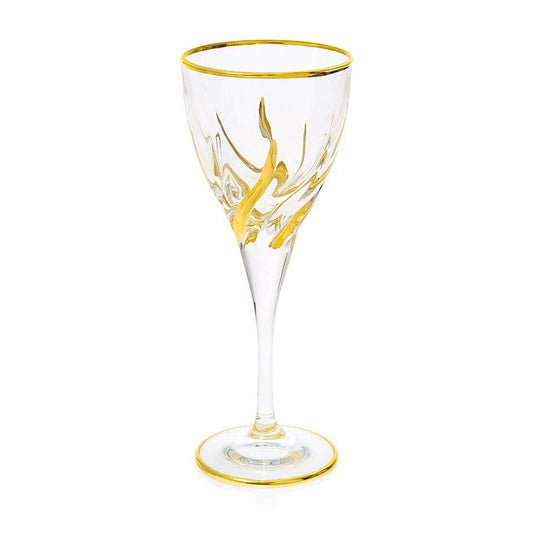 Gold Venetian Crystal Prestige Wine Glass | Made in Veneto