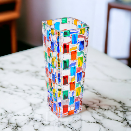Bossanova Bud Vase, Hand-Painted Italian Crystal | Made in Venice