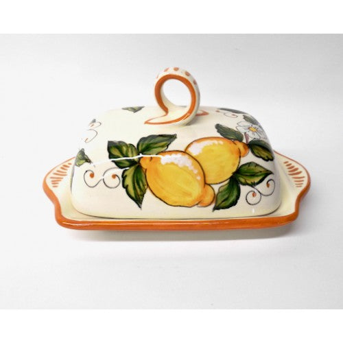 Deruta Fior di Limone Butter Dish