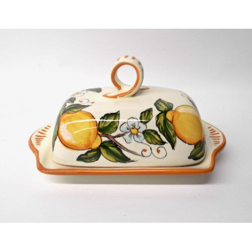 Deruta Fior di Limone Butter Dish