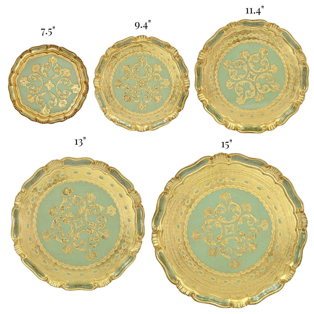 Florentine Carved Gilded Wood Circle Tray | Made in Tuscany
