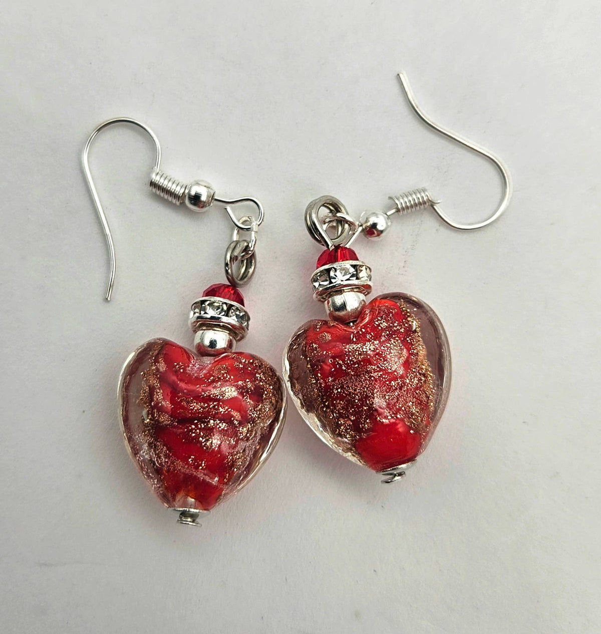 Heart Murano Glass Hanging Earring - Assorted Colors | Made in Venice