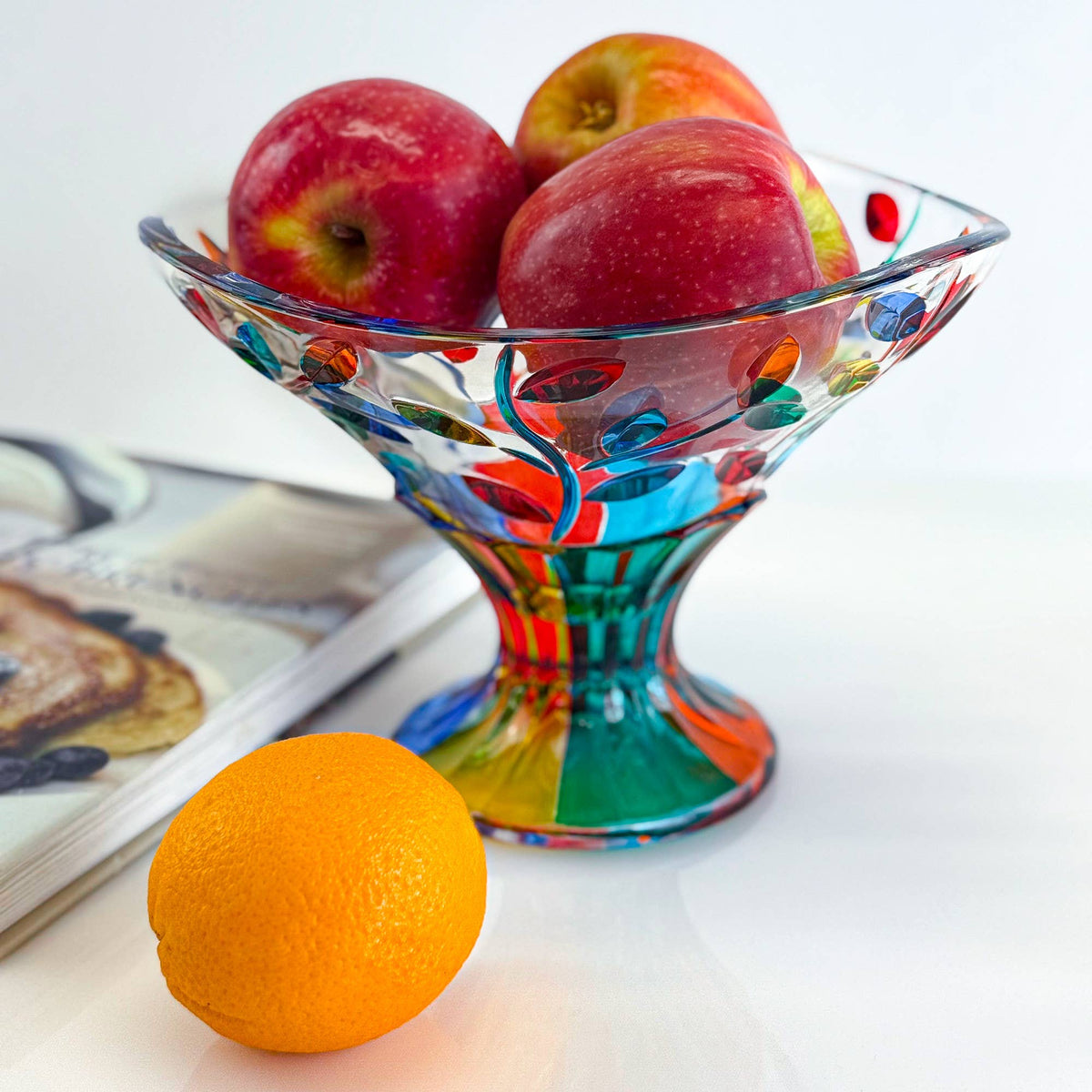 Flowervine 9" Bowl, Hand-Painted Italian Crystal | Made in Venice
