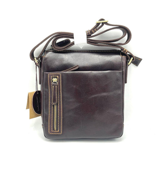 Buffered leather shoulder bag, for men, art. TA4808 | Made in Italy