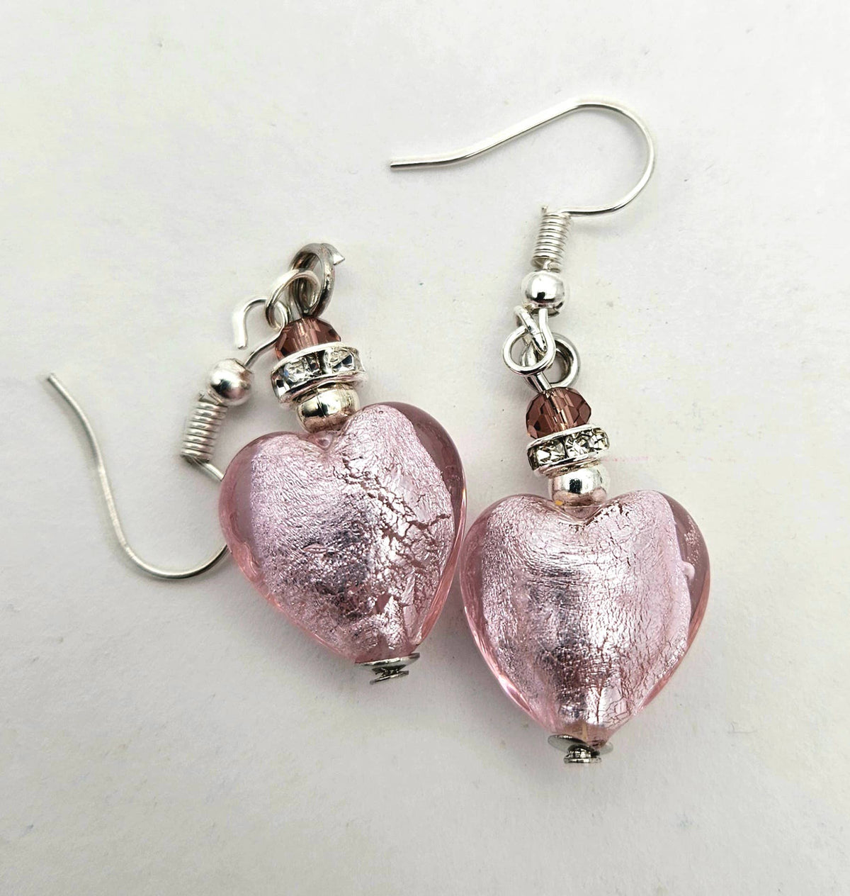 Heart Murano Glass Hanging Earring - Assorted Colors | Made in Venice