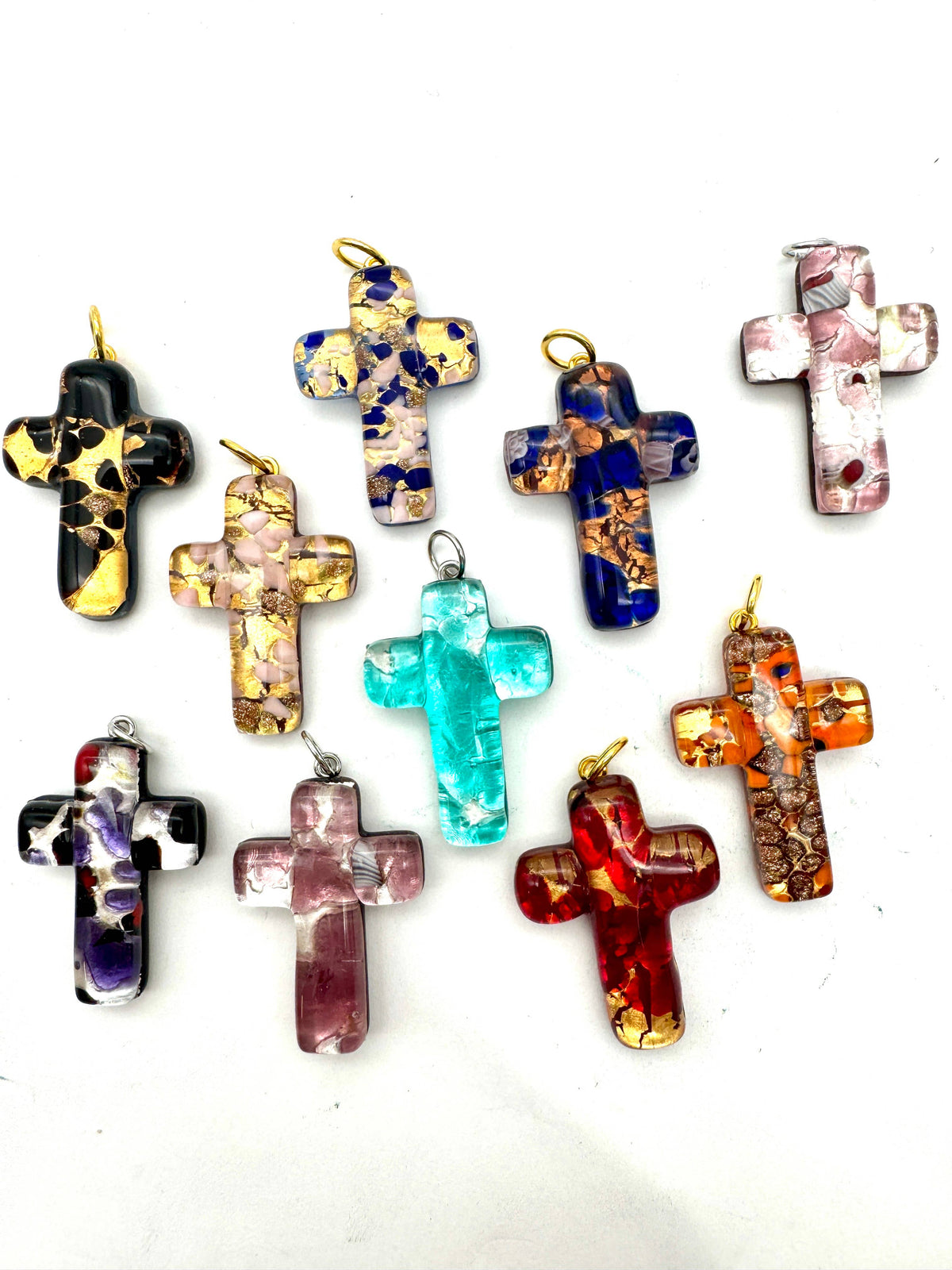 Fusion Murano Glass Cross Pendant | Made in Veneto