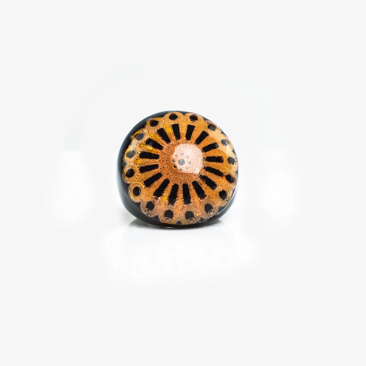 Murano Glass Lace Ring, Black & Lilac | Made in Venice
