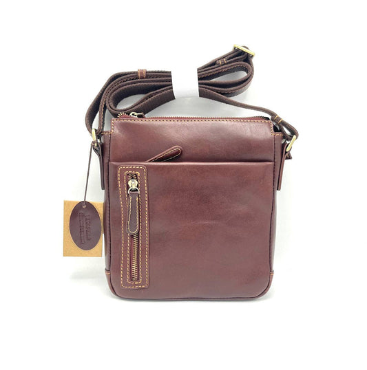 Buffered leather shoulder bag, for men, art. TA4808 | Made in Italy