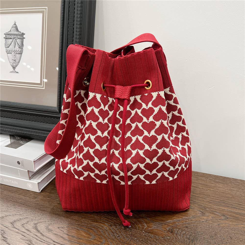 Women’s Knit Red Heart's Bag | Made in Italy