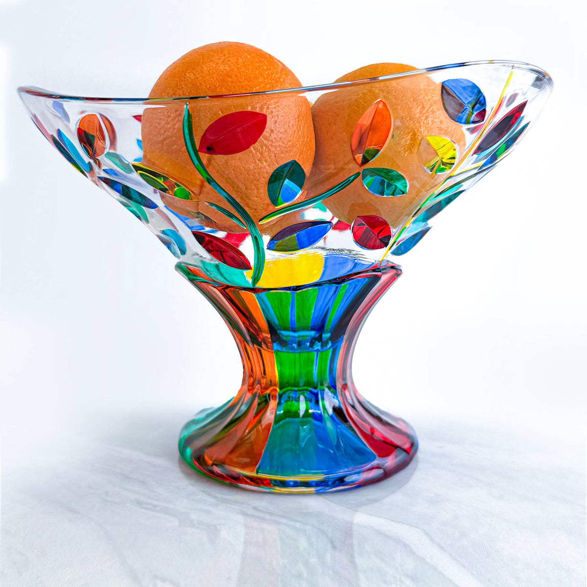 Flowervine 9" Bowl, Hand-Painted Italian Crystal | Made in Venice