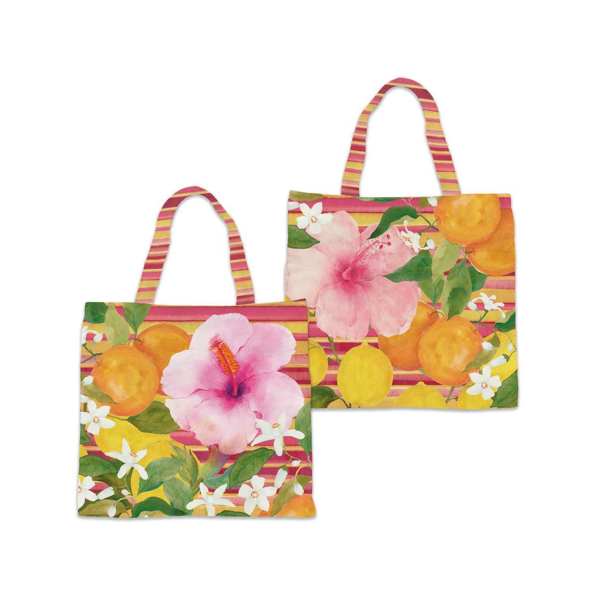 Borsa Shopper in cotone "Hibiscus", 100% Made in Italy