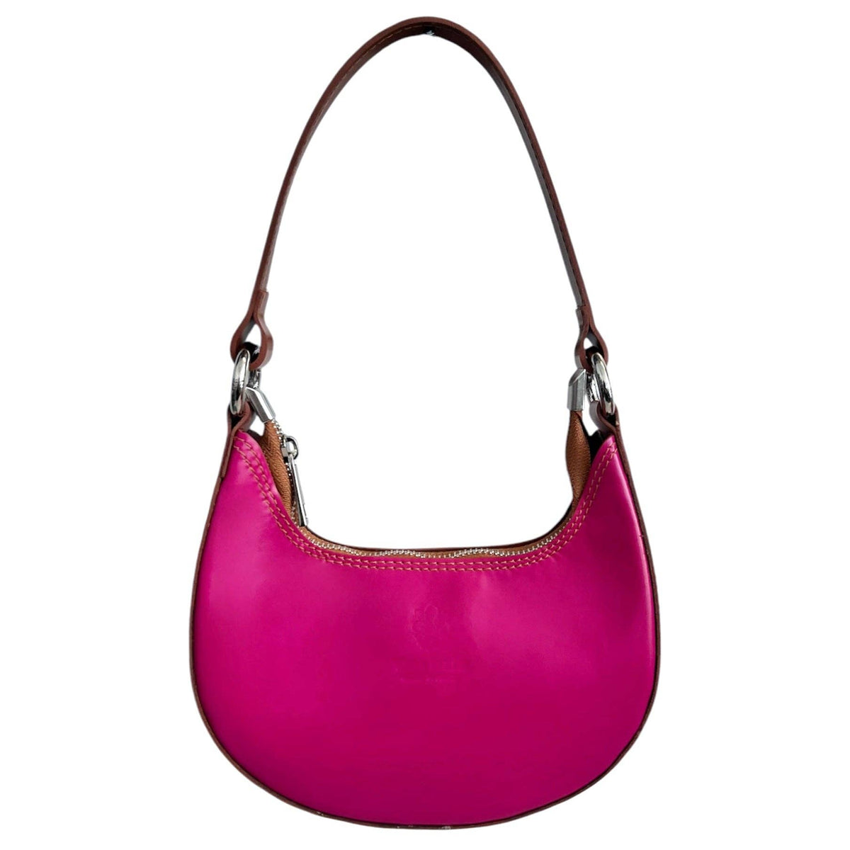 Modarno Women's Handbag with Removable Handle Bicolor in Genuine Cowhide Leather 21x5x12 cm | Made in Italy