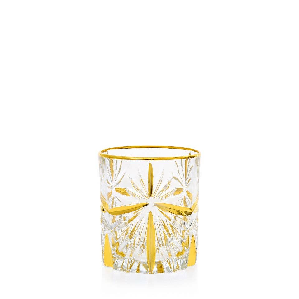 Oasis Crystal Gold Rocks Glass | Made in Veneto
