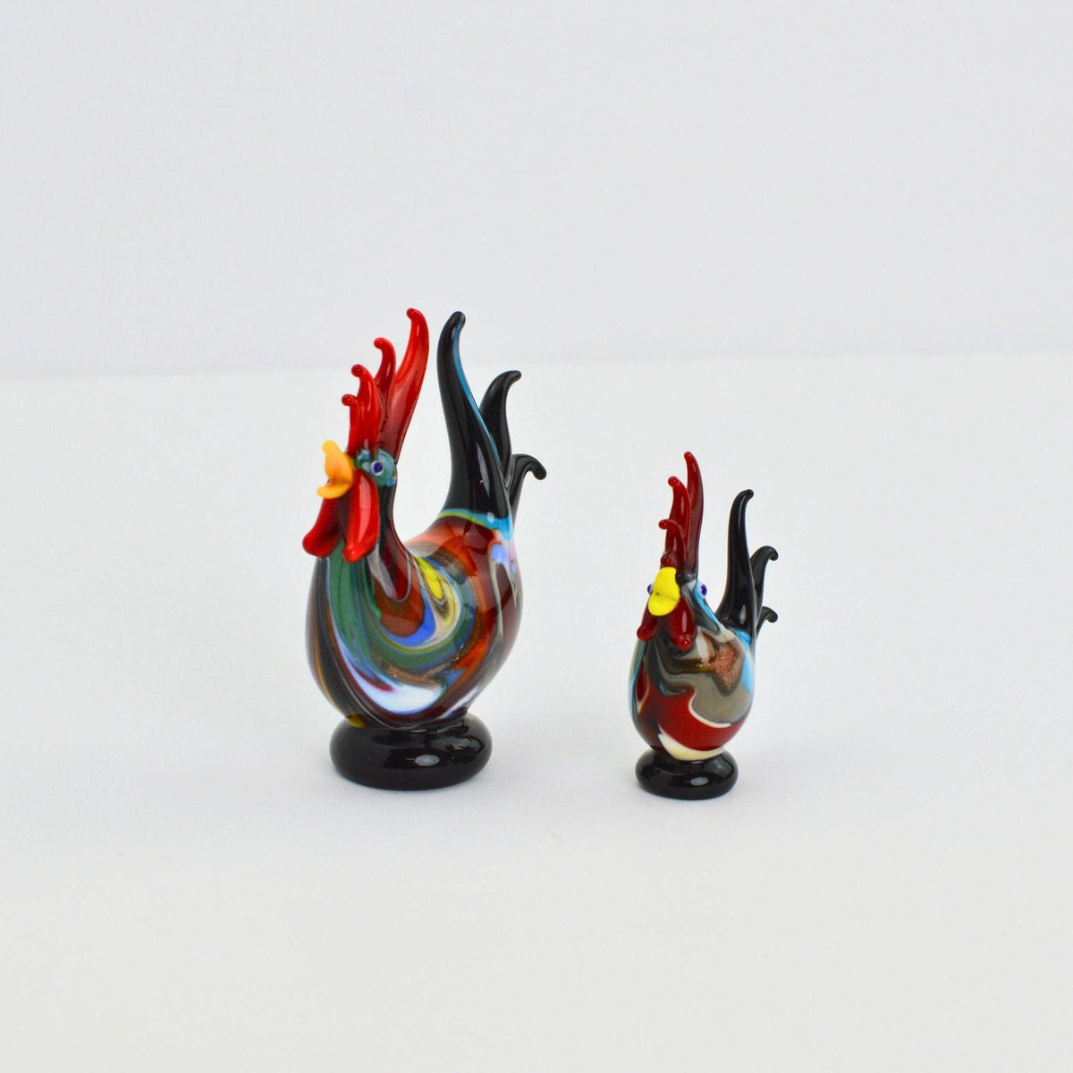 Marbled Murano Glass Rooster, Figurine | Made in Veneto