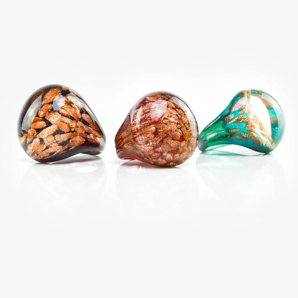 Bombato Avventurina Murano Glass Ring | Made in Venice