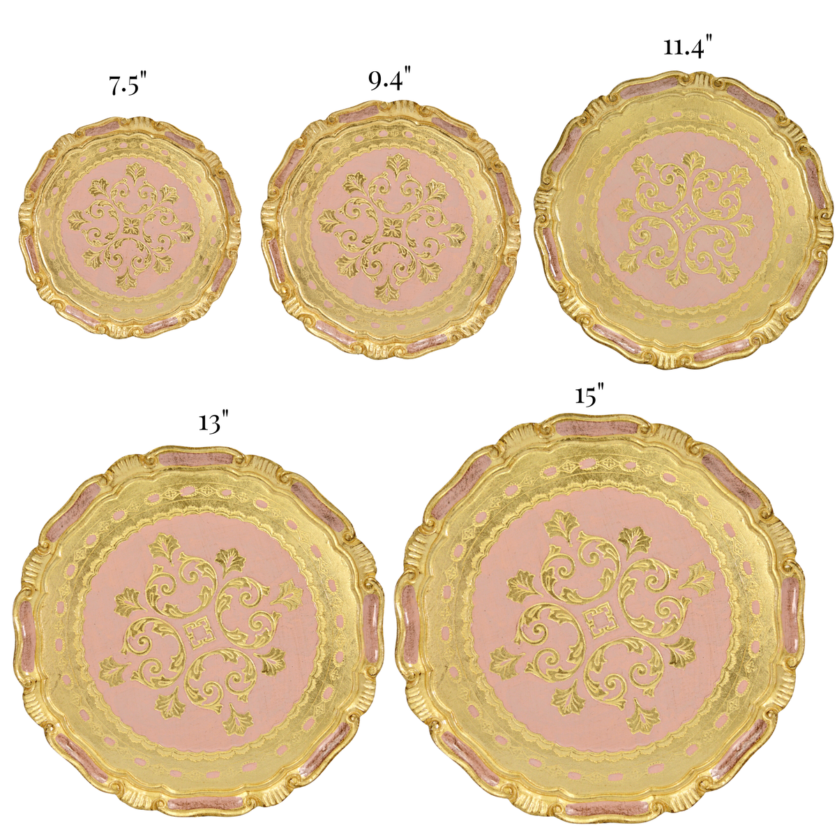 Florentine Carved Gilded Wood Circle Tray | Made in Tuscany