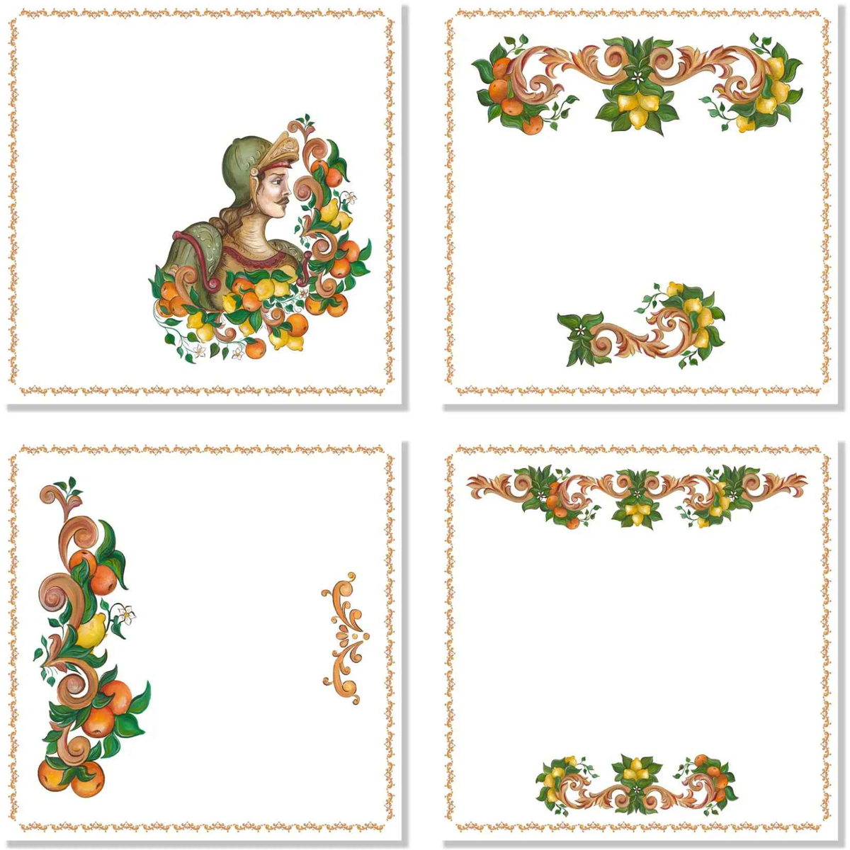 Set di 4 Tovaglioli Medoro 100% Made in Italy