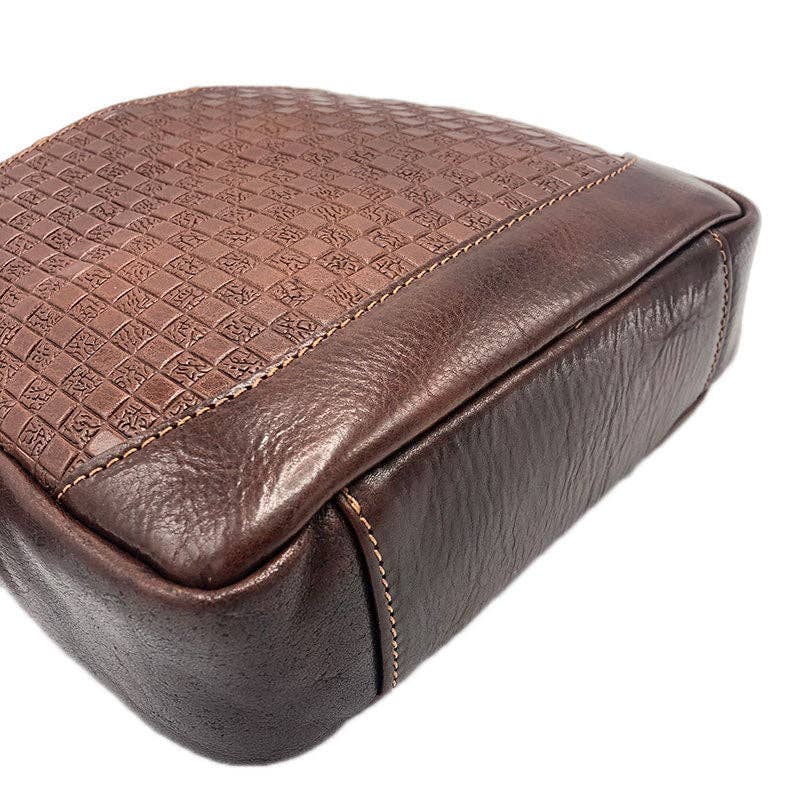 Hand Buffered Leather Shoulder Bag with Magnetic Closure | Made in Tuscany