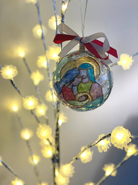 Hand painted Christmas balls in plexiglass | Made in Sicily