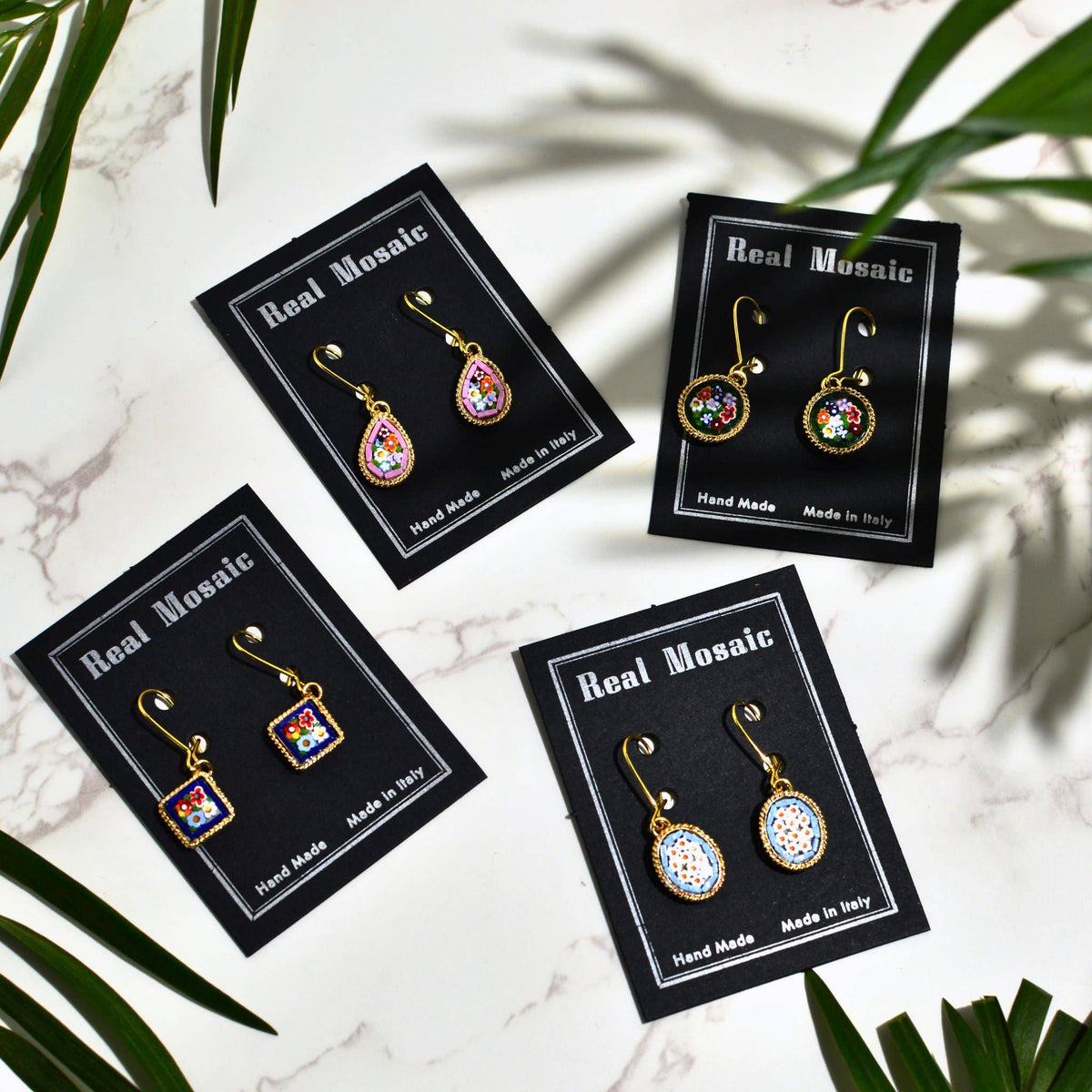 Florentine Micro Mosaic Earrings, Small Oval | Made in Tuscany