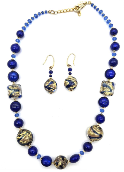 Set collana e orecchini in vetro di Murano "Romantico" | Fatto a Venezia