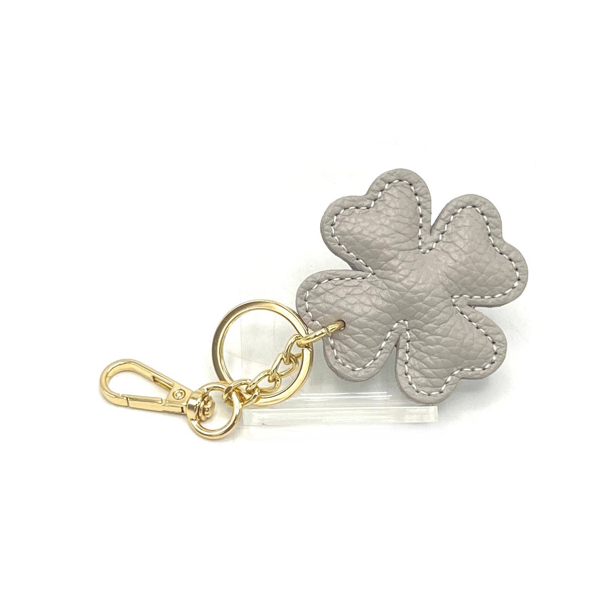 Genuine leather key chain, Lucky leaf, art. PO04 | Made in Italy