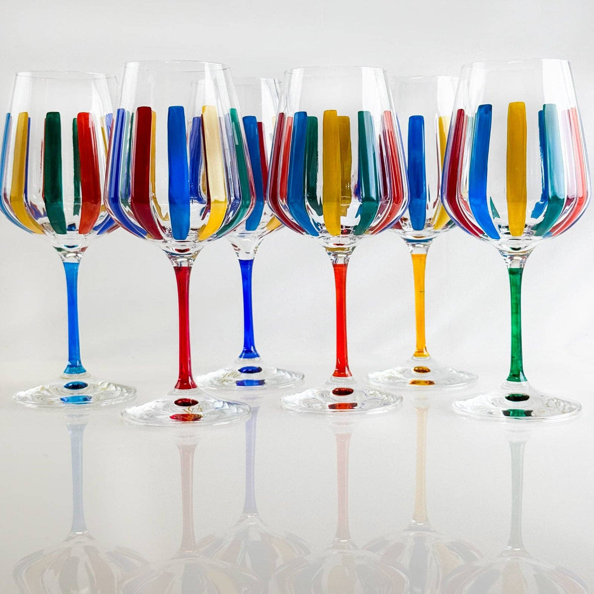 Italian Crystal Spritz Wine Glass, Multicolor Opaque | Made in Venice