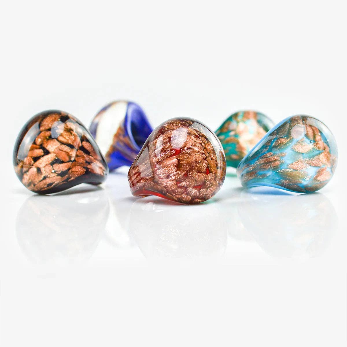 Bombato Avventurina Murano Glass Ring | Made in Venice