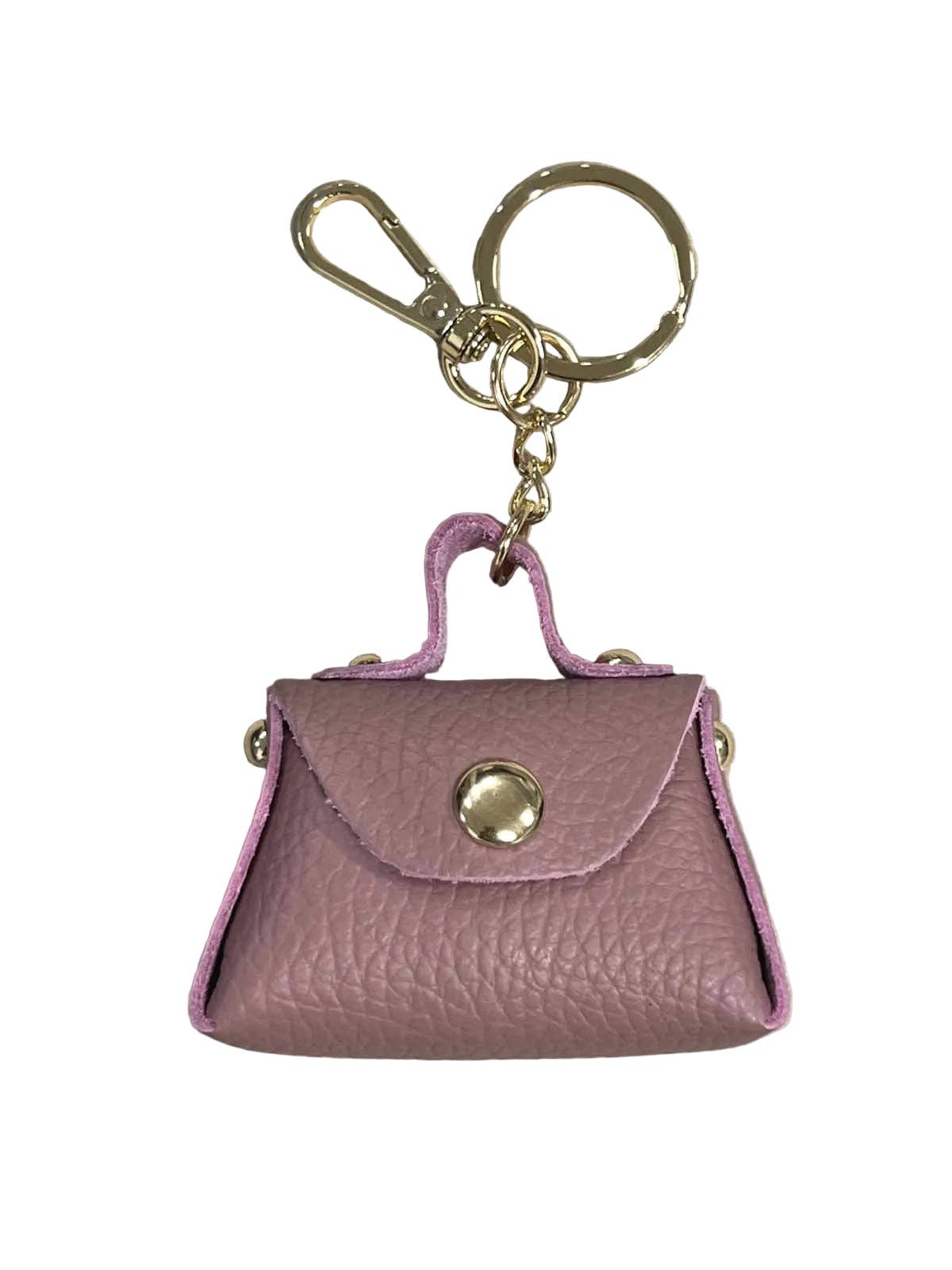 Detachable Genuine Leather Tiny Tote Coin Pouch Keychain | Made in Tuscany