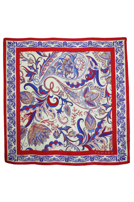 Mediterranean-Inspired Print Silk Scarf | Made in Lombardy