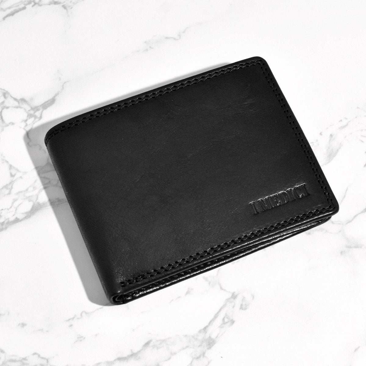 Men's Italian Leather Bi-Fold Wallet with Flip ID | Made in Italy
