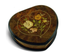 Italian Heart-Shaped Music Box with Floral Inlay Design | Made in Campania