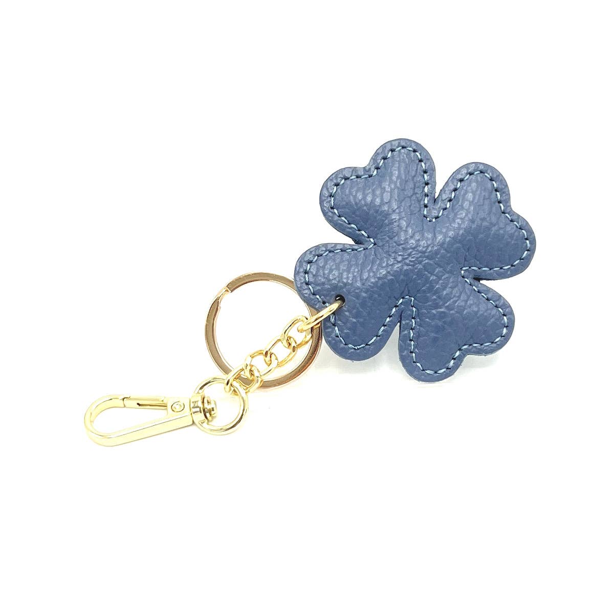 Genuine leather key chain, Lucky leaf, art. PO04 | Made in Italy