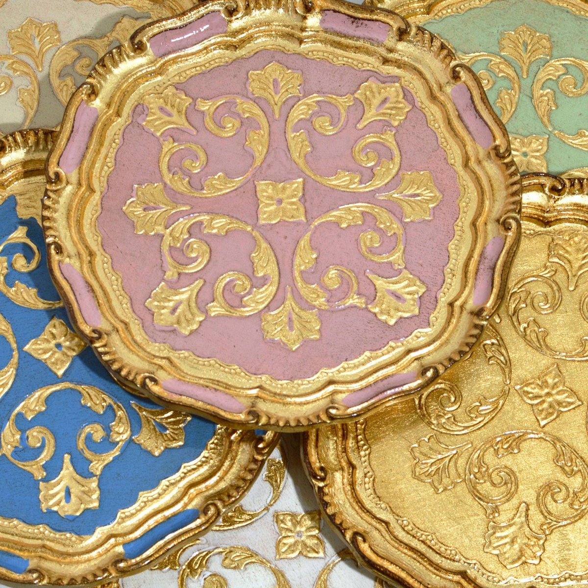 Florentine Carved Gilded Wood Circle Tray | Made in Tuscany