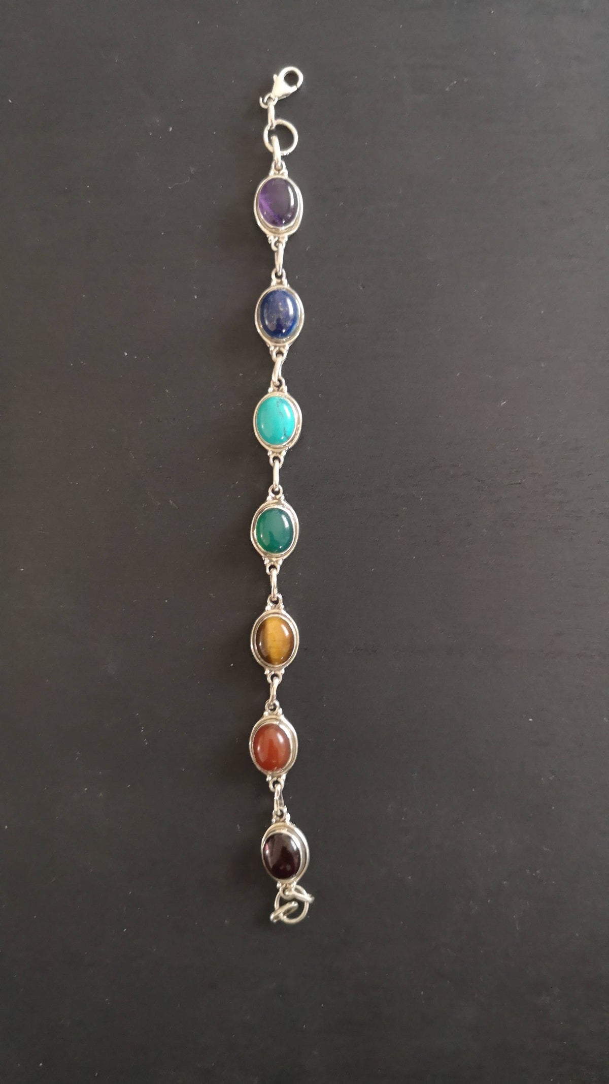 925 Silver and Natural Stone Bracelet | Made in Lazio