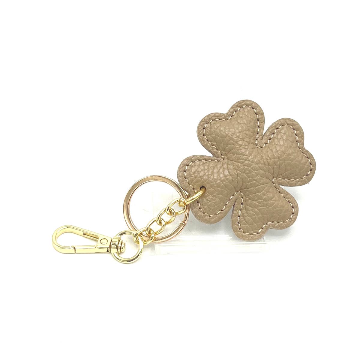 Genuine leather key chain, Lucky leaf, art. PO04 | Made in Italy