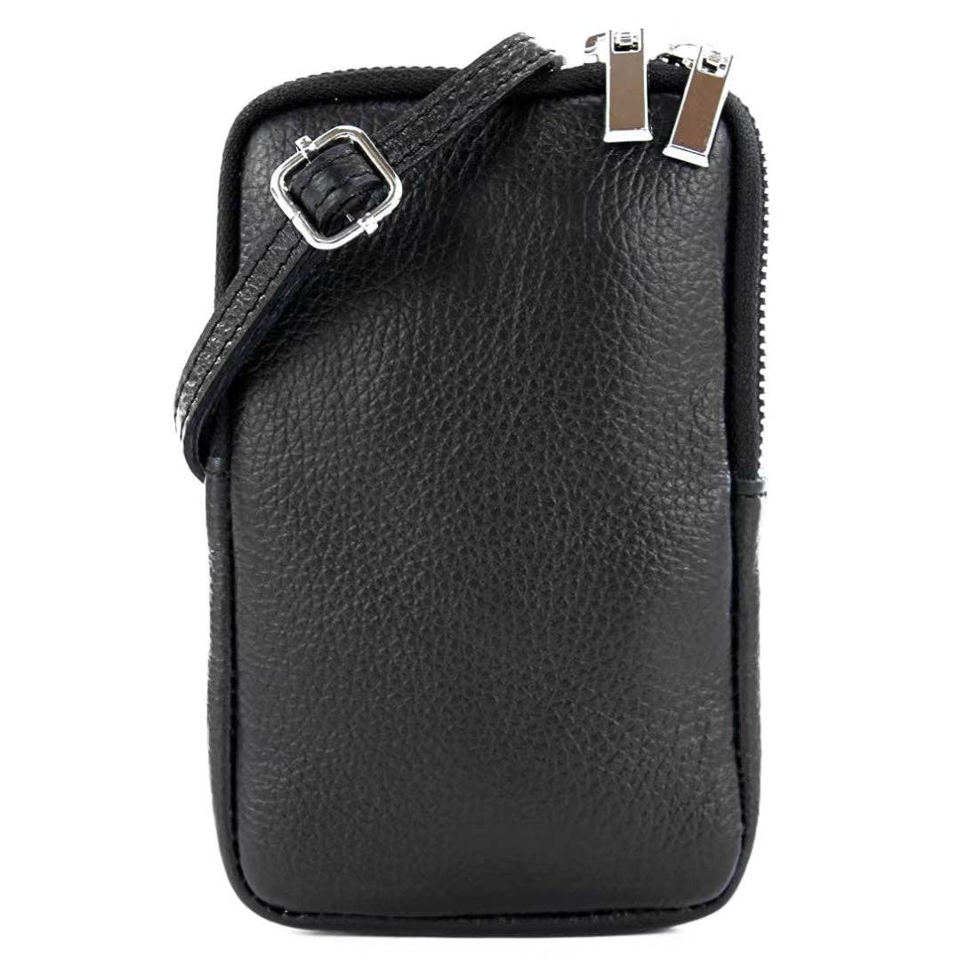 Modarno Small Shoulder Bag for Mobile Phones for Men and Women in Genuine Leather 11cm x 2cm x 18cm | Made in Italy