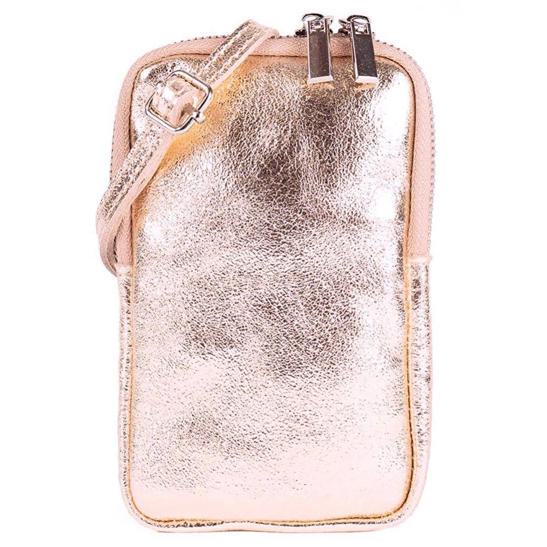 Modarno Small Shoulder Bag for Mobile Phones for Men and Women in Genuine Leather 11cm x 2cm x 18cm | Made in Italy
