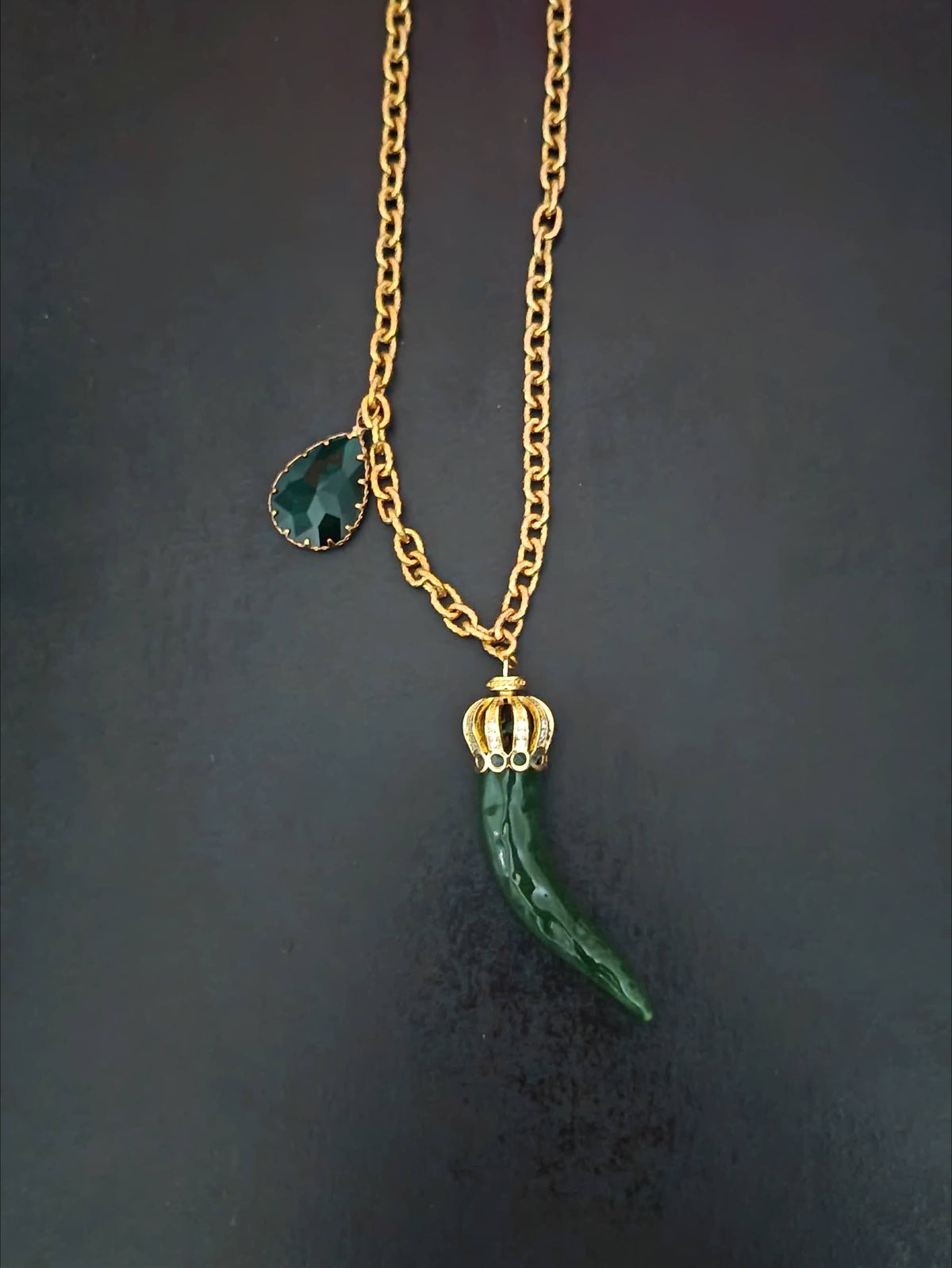 Women's ceramic horn necklaces Red | Made in Lazio