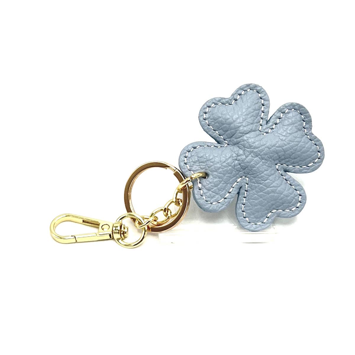 Genuine leather key chain, Lucky leaf, art. PO04 | Made in Italy