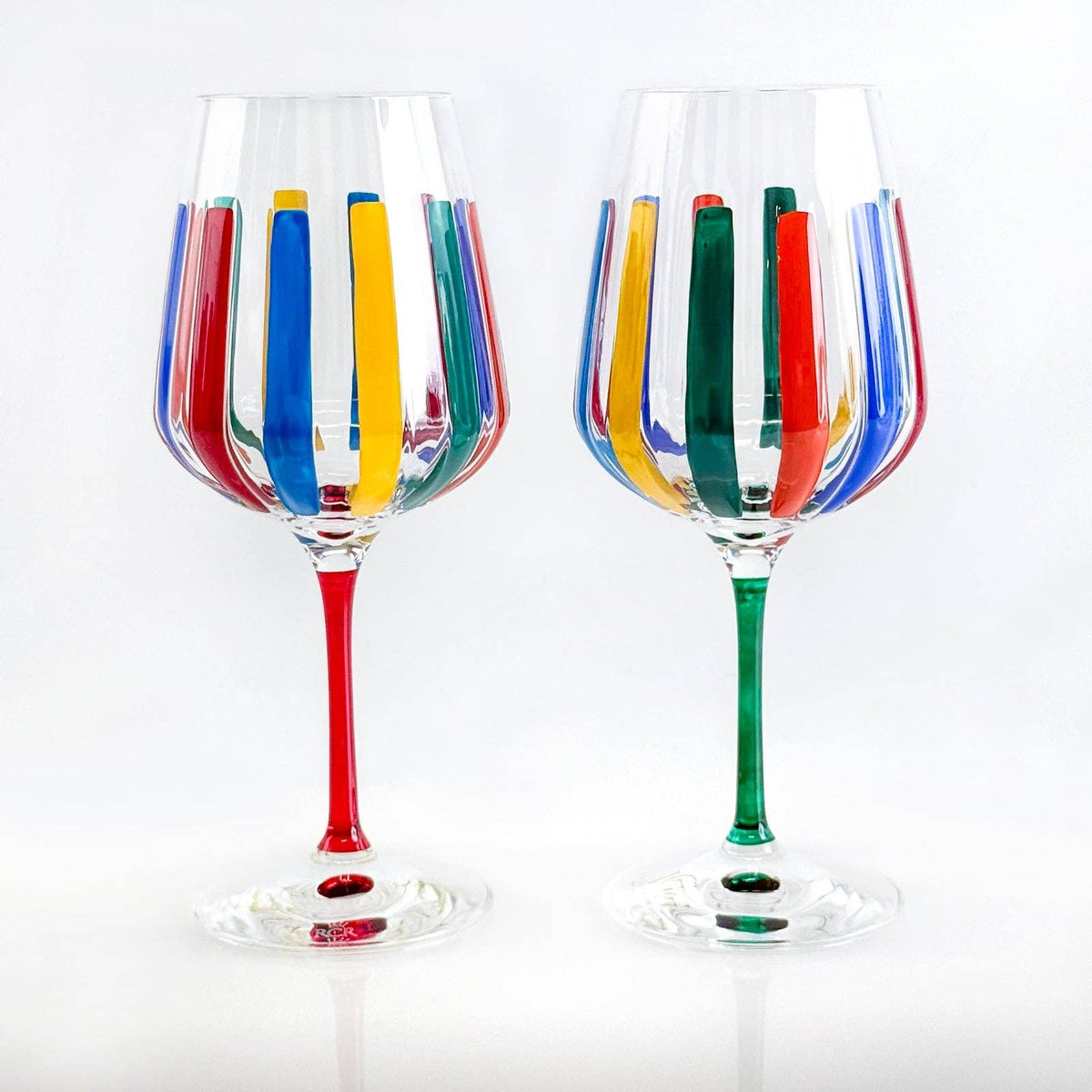 Italian Crystal Spritz Wine Glass, Multicolor Opaque | Made in Venice
