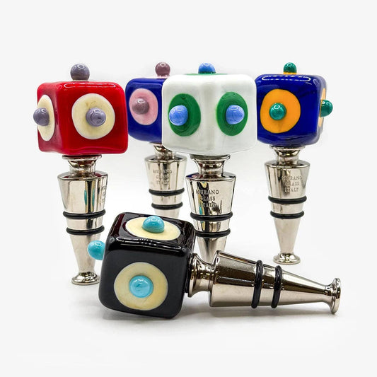 Murano Glass Wine Stopper, Dots | Made in Veneto