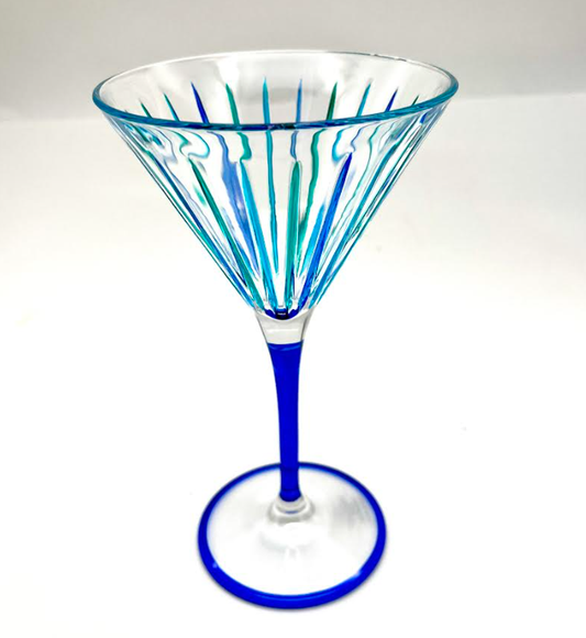 Timeless Aqua Martini Glass | Made in Veneto