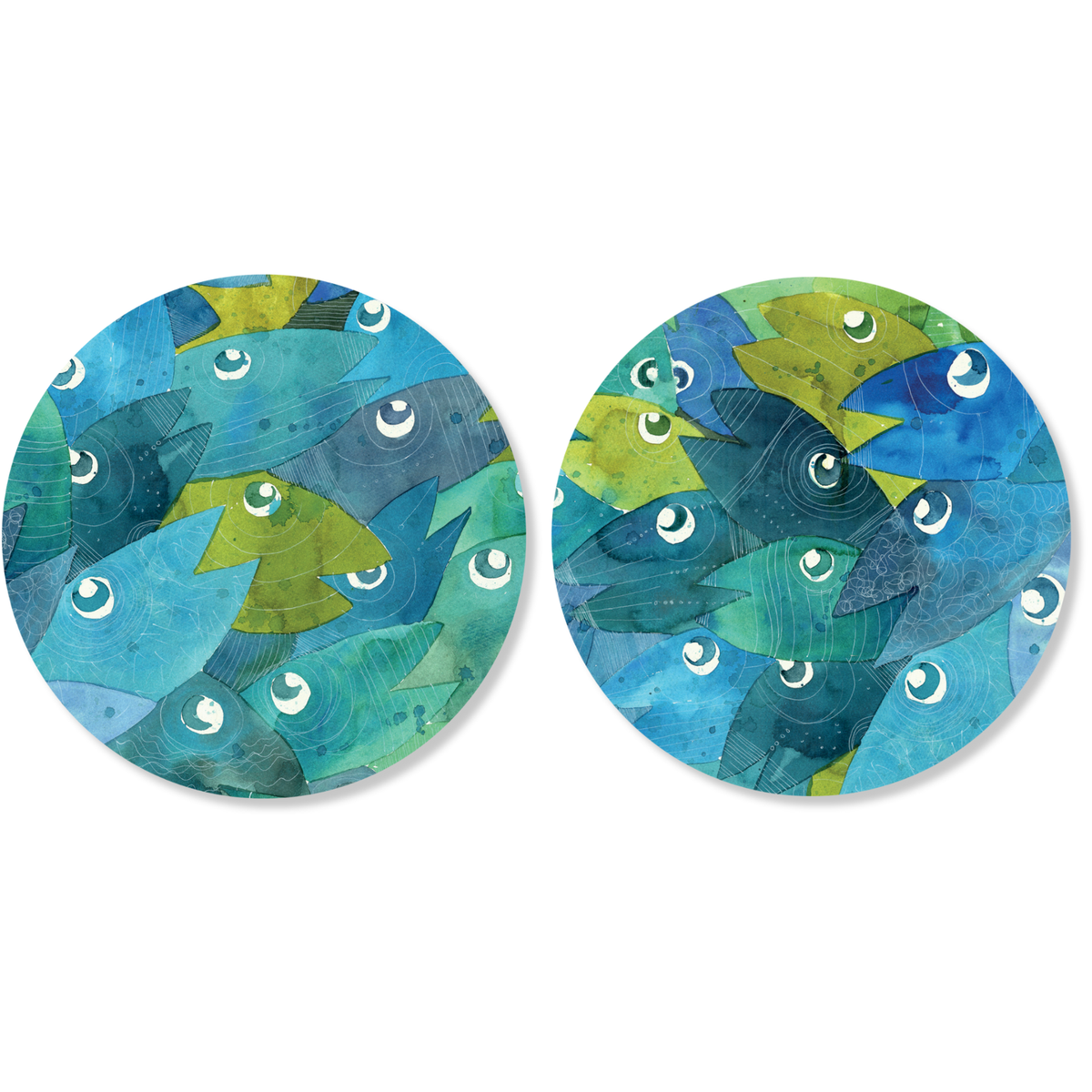 Set of 2 Paranza wood cork coasters | Made in Sicily