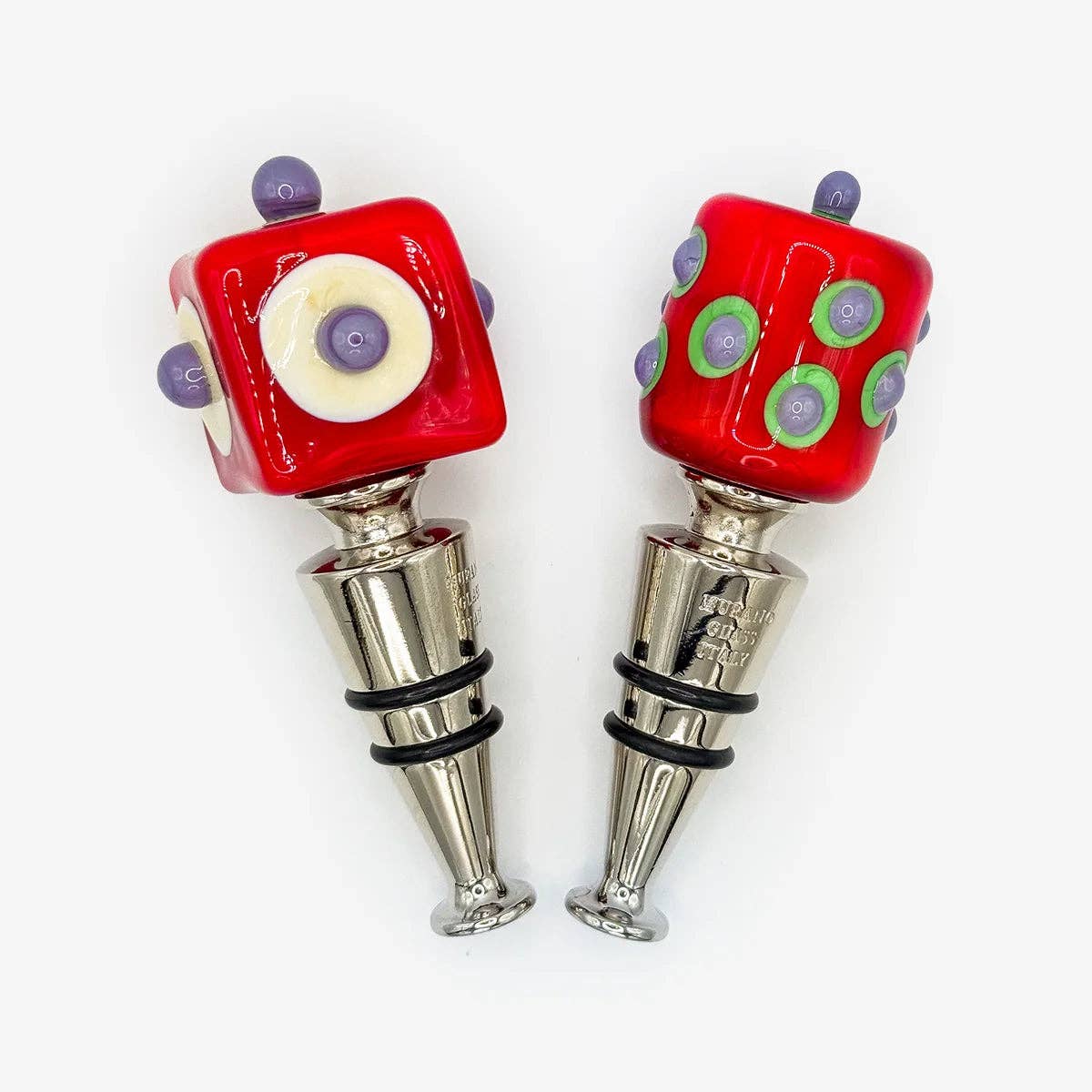 Murano Glass Wine Stopper, Dots | Made in Veneto